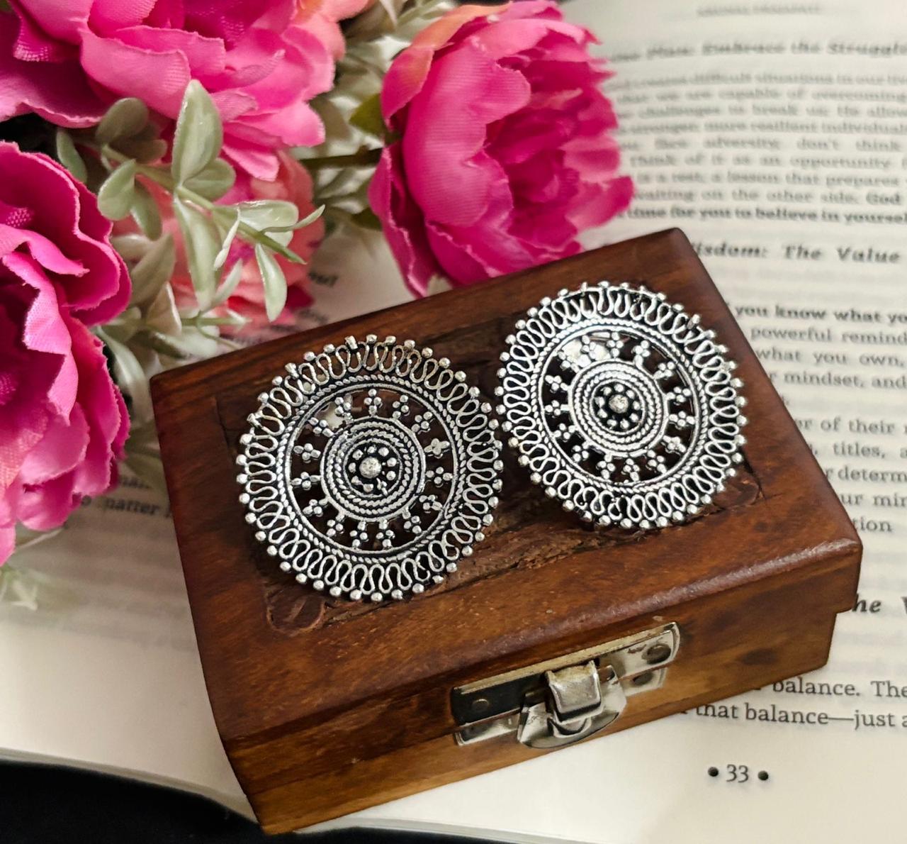Elegant Oxidized Daily Wear Earrings with Intricate Design Perfect for Everyday Elegance