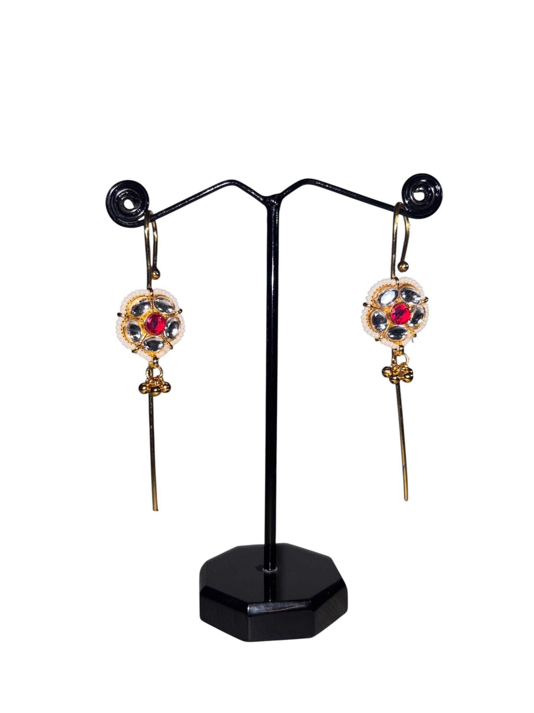 Elegant Traditional Indian Kundan Earrings Gold Plating Perfect for Festive and Bridal Wear