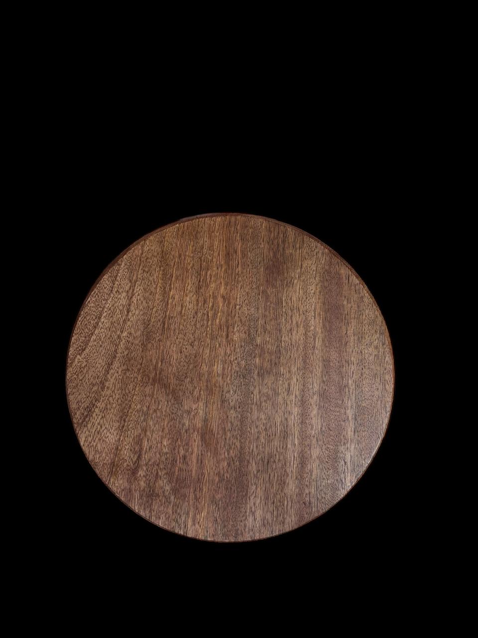 Hand-Carved Dark Wood Cake Stand for Artisanal Display and Elevated Dessert Presentation