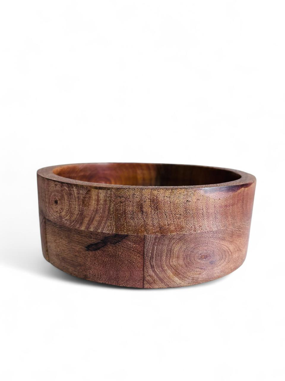 Handmade Wooden and Resin Salad Bowl for Salads, Fruits, and Snacks, Rustic Tableware