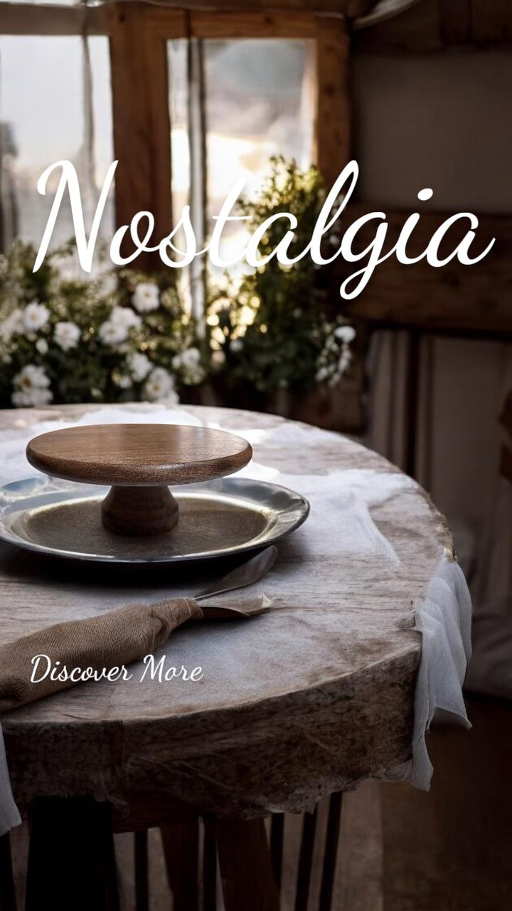 Hand-Carved Dark Wood Cake Stand for Artisanal Display and Elevated Dessert Presentation