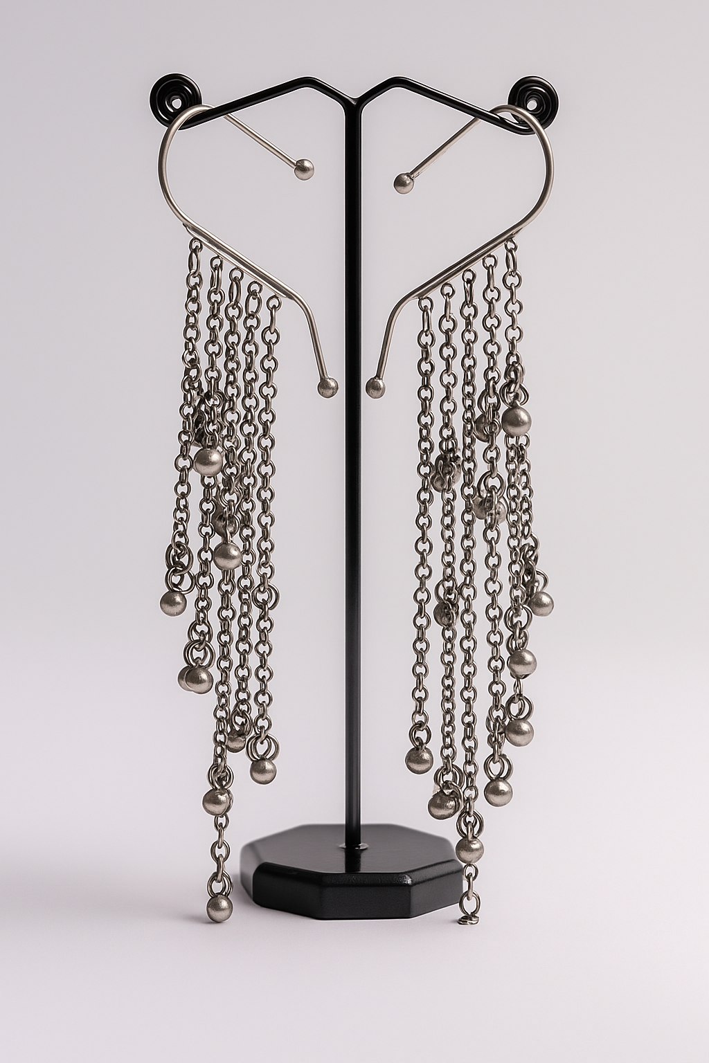 Traditional Ghungroo Ear Cuff Earrings – Oxidized Silver Chain Style with Dangling Bells
