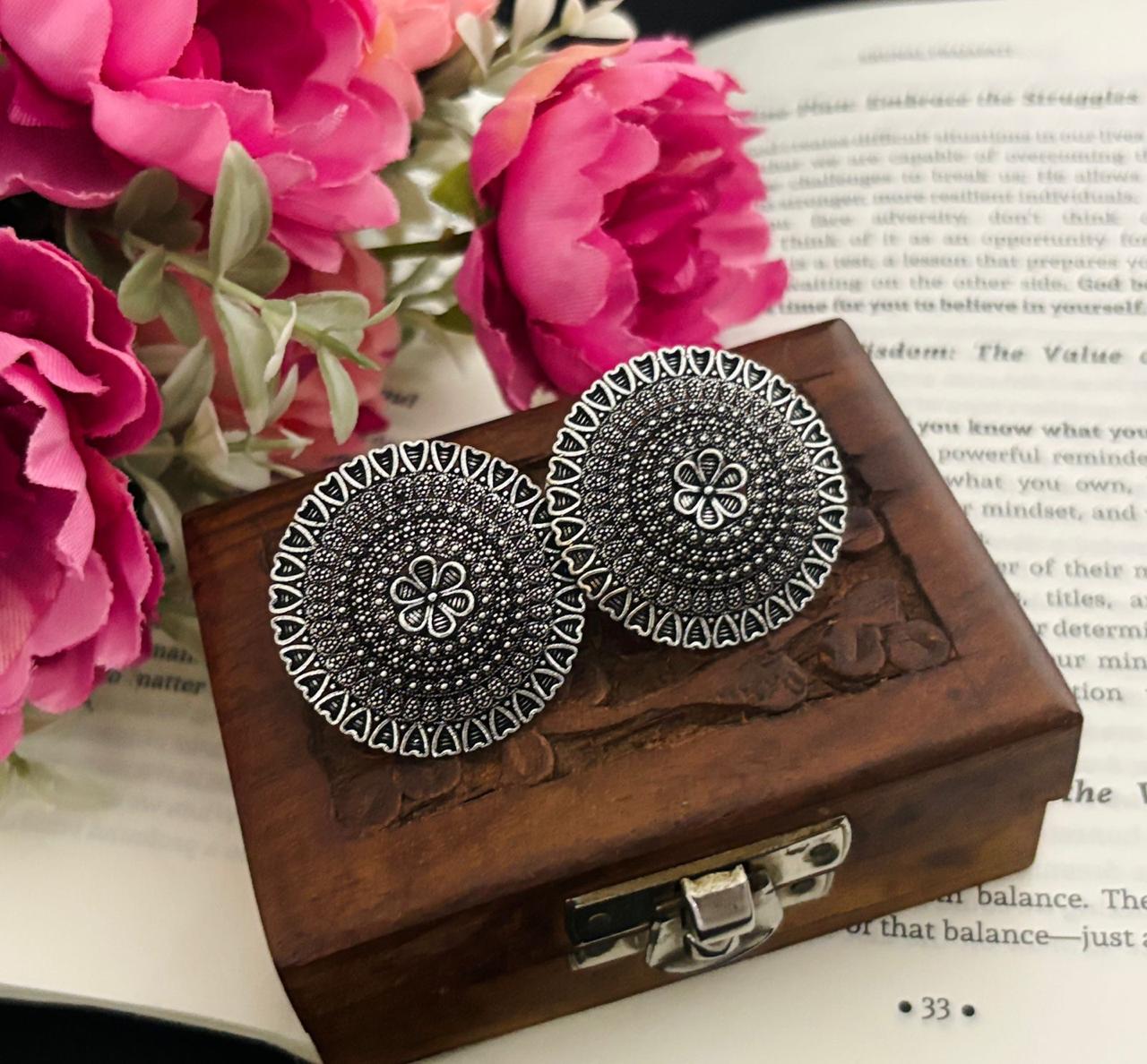 Elegant Oxidized Daily Wear Earrings with Intricate Design Perfect for Everyday Elegance