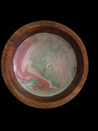 Handmade Wooden and Resin Salad Bowl for Salads, Fruits, and Snacks, Rustic Tableware
