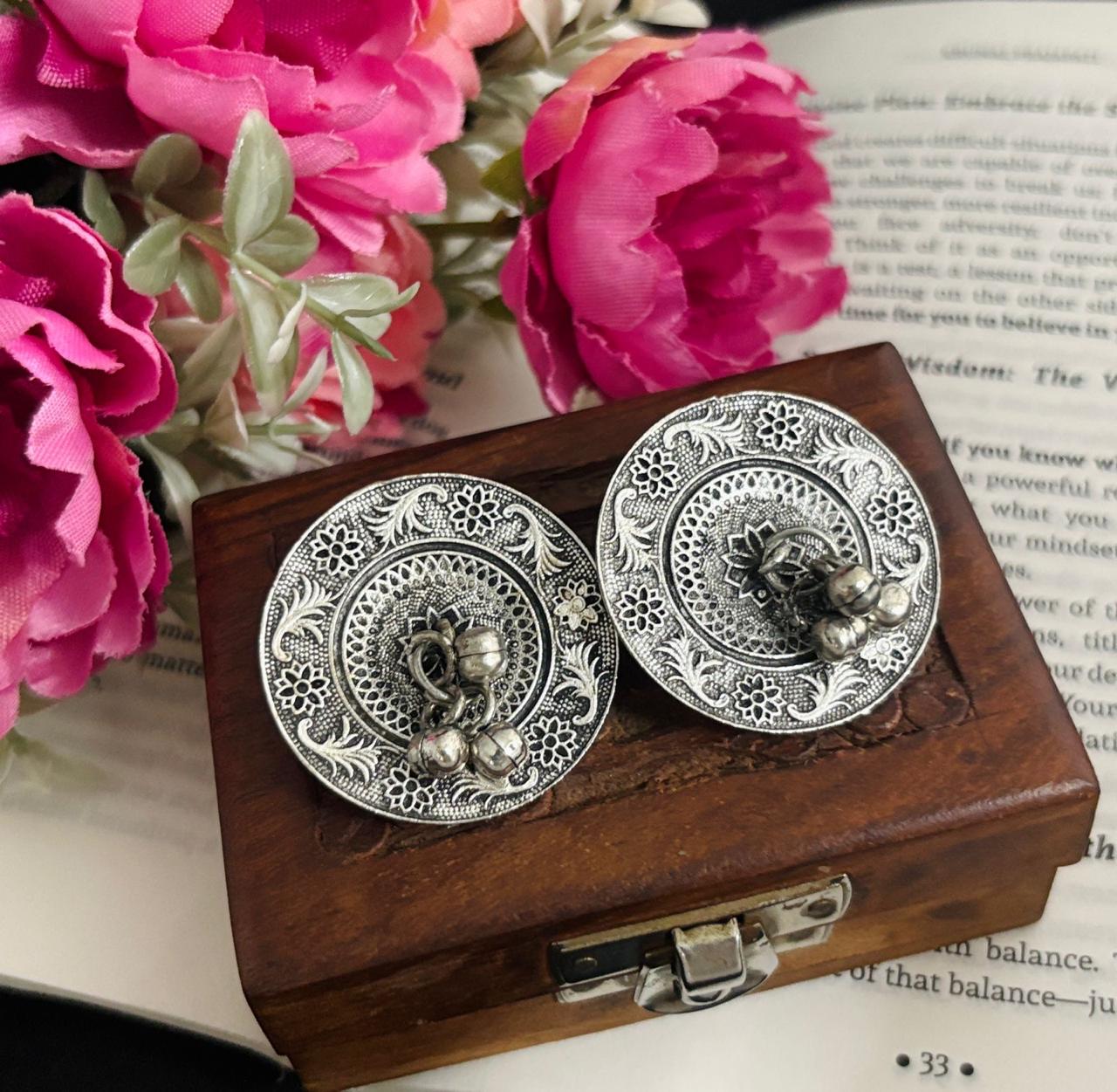 Elegant Oxidized Daily Wear Earrings with Intricate Design Perfect for Everyday Elegance
