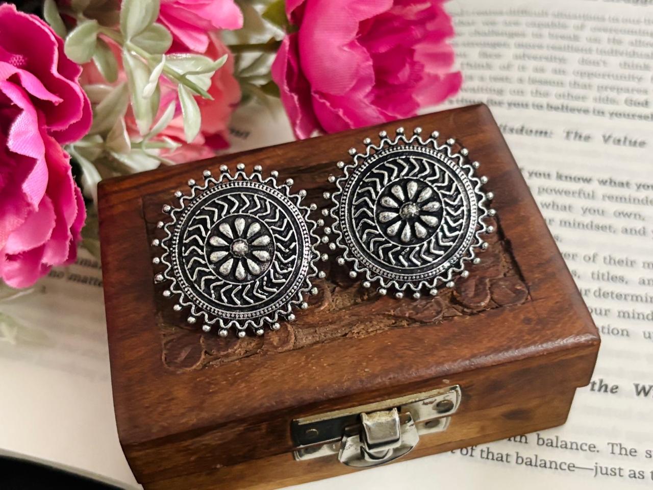 Elegant Oxidized Daily Wear Earrings with Intricate Design Perfect for Everyday Elegance