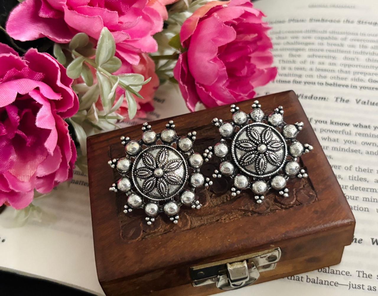 Elegant Oxidized Daily Wear Earrings with Intricate Design Perfect for Everyday Elegance