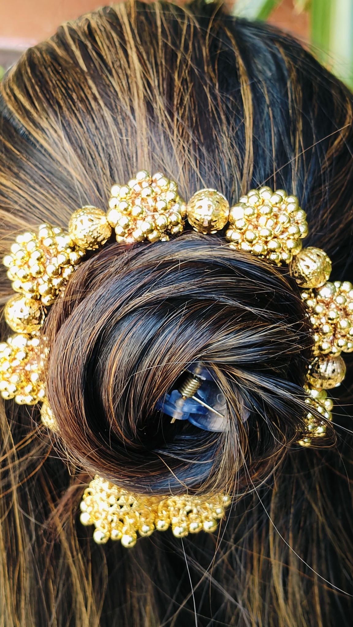 Handcrafted Silver Beaded Hair Bun Clip Ethnic Hair Accessory for Women and Girls