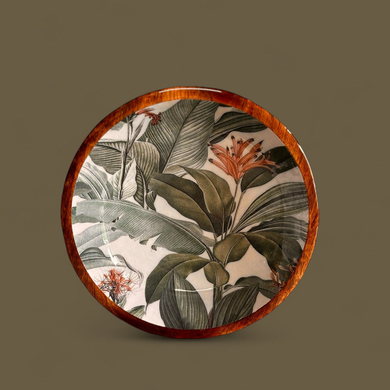 Handcrafted Wooden Salad Bowl Intricate Tropical Natural Elegance Kitchenware for Home & Dinning Table Decor