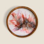 Blooming Breeze Round Wooden Snack Plate Handcrafted Decorative Kitchen Serveware for Stylish Home Decor
