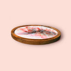 Blooming Breeze Round Wooden Snack Plate Handcrafted Decorative Kitchen Serveware for Stylish Home Decor
