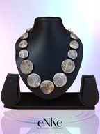 Elegant Handcrafted Spiral Necklace Golden and Silver Circular Pendants Women's Gift