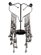Traditional Ghungroo Ear Cuff Earrings – Oxidized Silver Chain Style with Dangling Bells