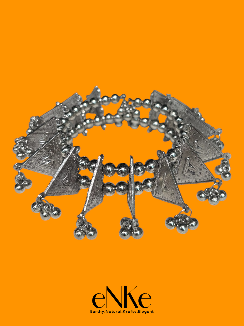 Handcrafted Silver Beaded Hair Bun Clip Ethnic Hair Accessory for Women and Girls