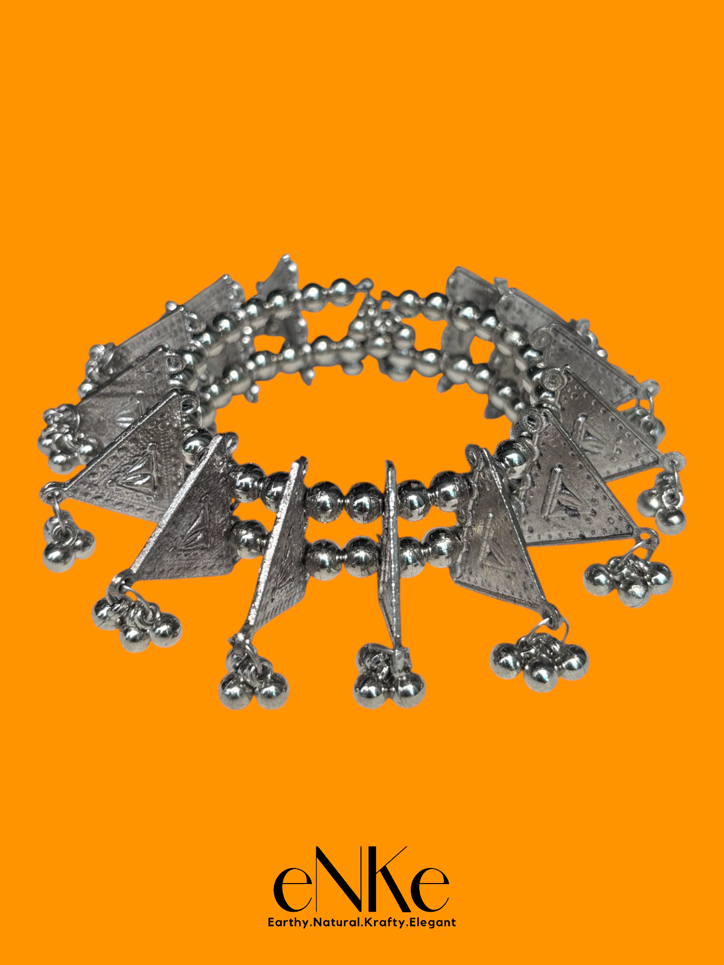 Handcrafted Silver Beaded Hair Bun Clip Ethnic Hair Accessory for Women and Girls