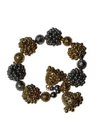 Handcrafted Silver Beaded Hair Bun Clip Ethnic Hair Accessory for Women and Girls