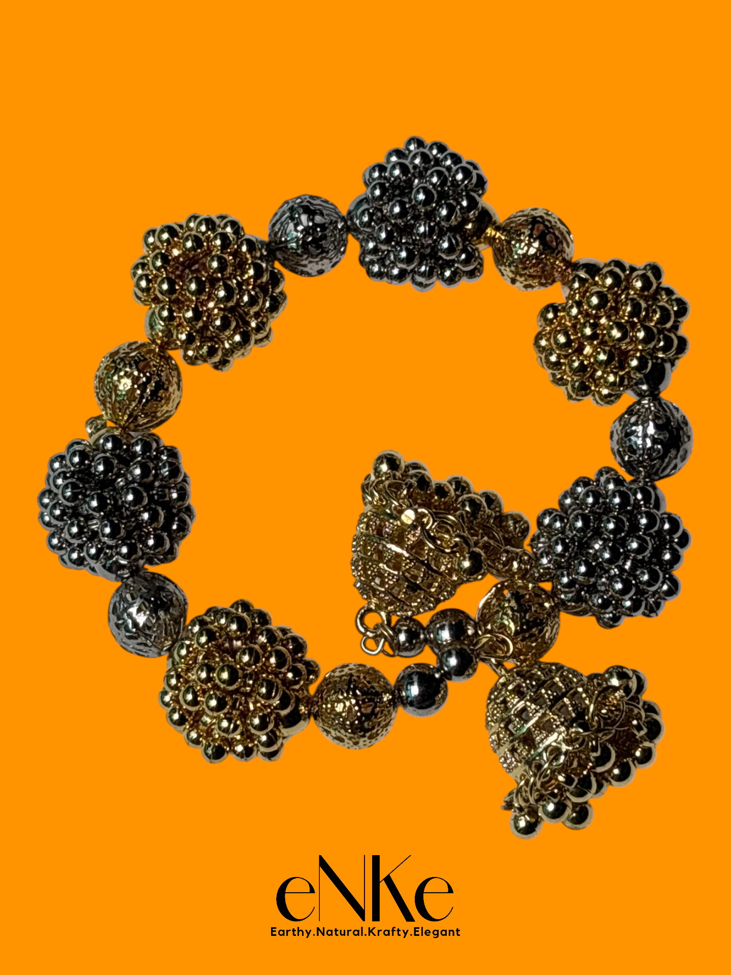 Handcrafted Silver Beaded Hair Bun Clip Ethnic Hair Accessory for Women and Girls
