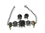 Handcrafted Black Stone and Pearl Choker Set with Matching Earrings Perfect for Gift