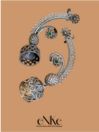 Elegant Oxidized Silver Peacock Ear Cuffs with Floral Detailing and Jhumka Dangles – Statement Ethnic Jewelry for Women