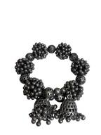Handcrafted Silver Beaded Hair Bun Clip Ethnic Hair Accessory for Women and Girls
