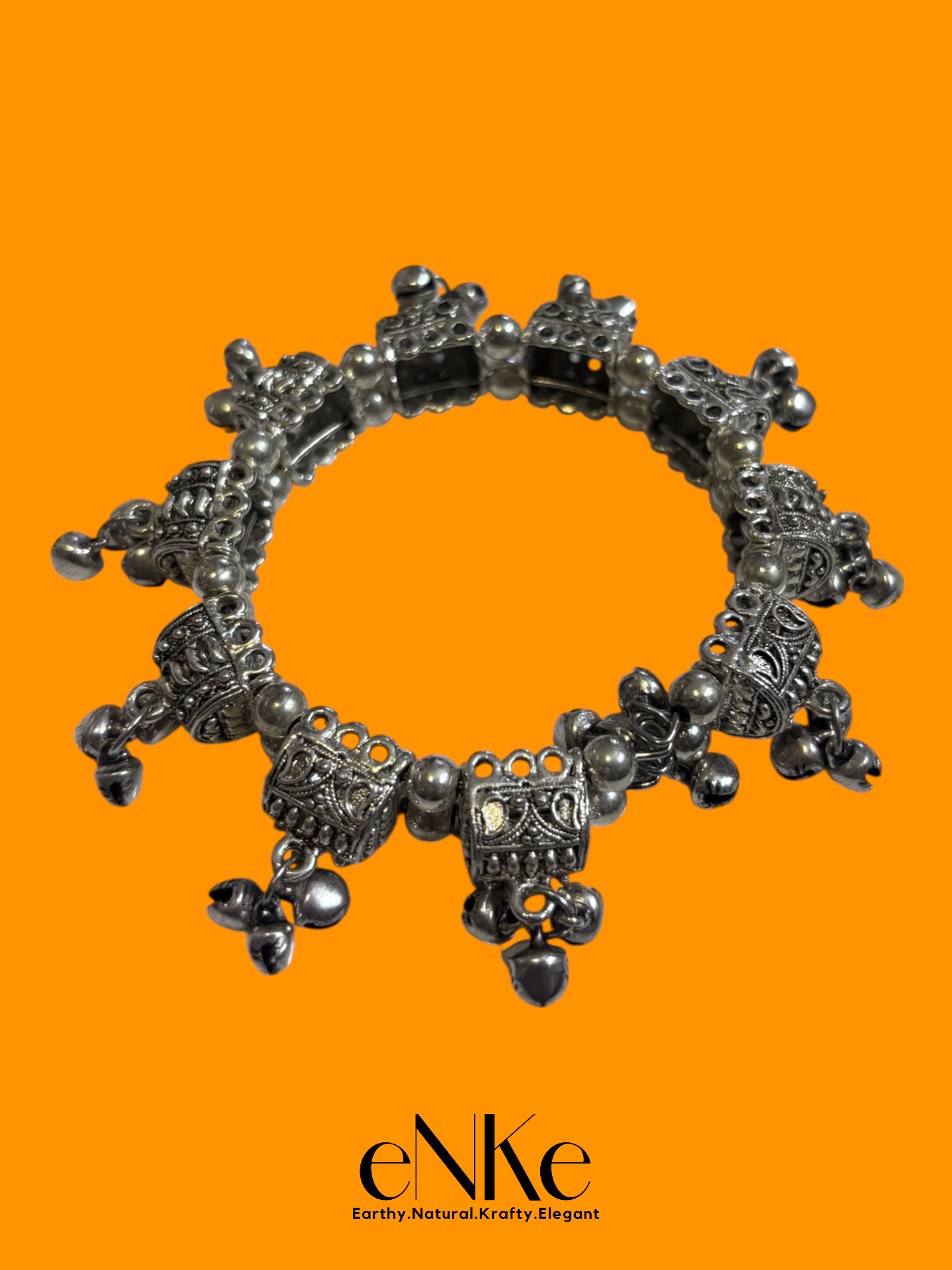 Handcrafted Silver Beaded Hair Bun Clip Ethnic Hair Accessory for Women and Girls