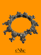 Handcrafted Silver Beaded Hair Bun Clip Ethnic Hair Accessory for Women and Girls