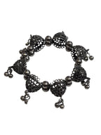 Handcrafted Silver Beaded Hair Bun Clip Ethnic Hair Accessory for Women and Girls