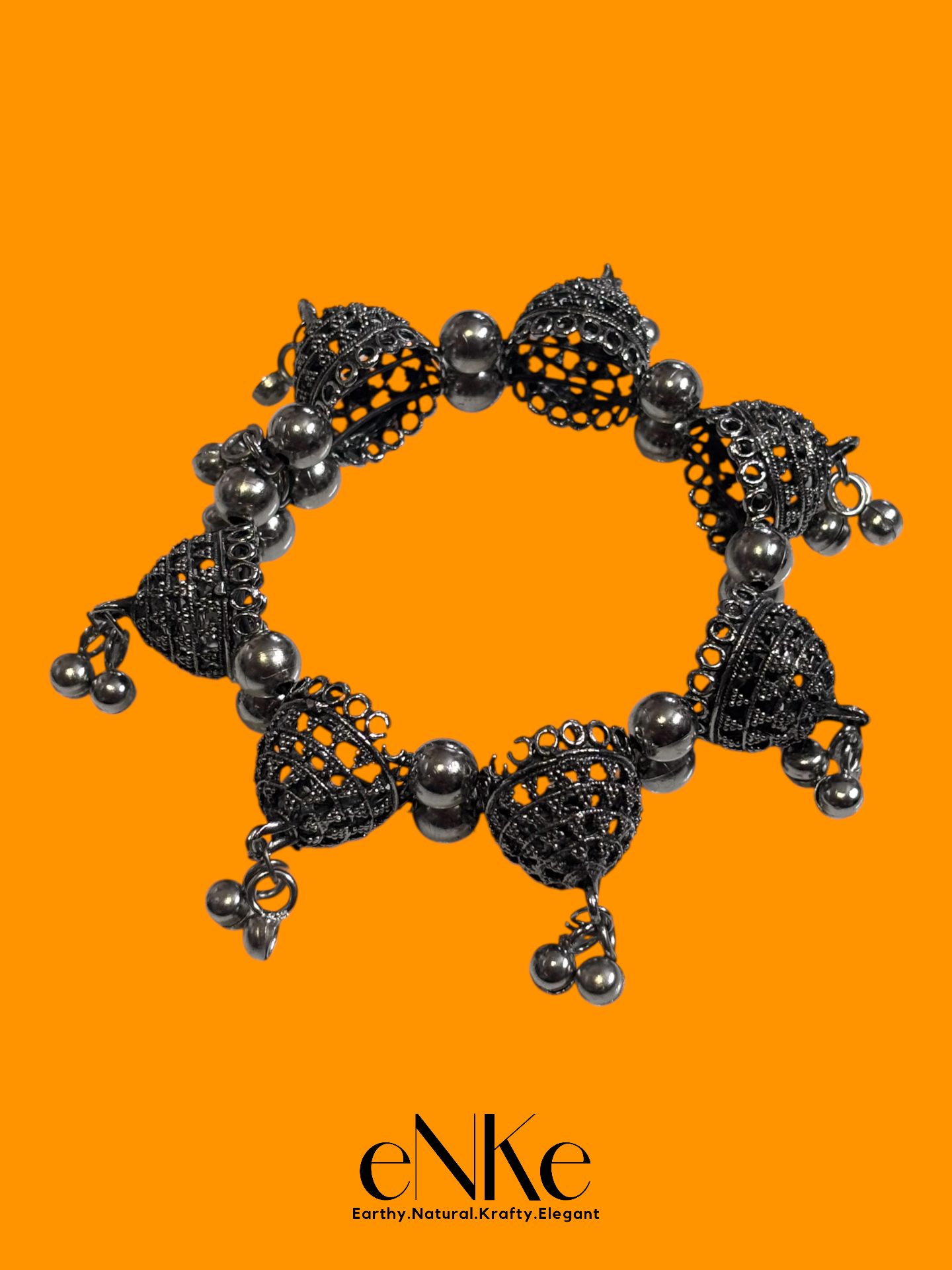 Handcrafted Silver Beaded Hair Bun Clip Ethnic Hair Accessory for Women and Girls