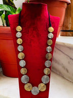 Elegant Handcrafted Spiral Necklace Golden and Silver Circular Pendants Women's Gift