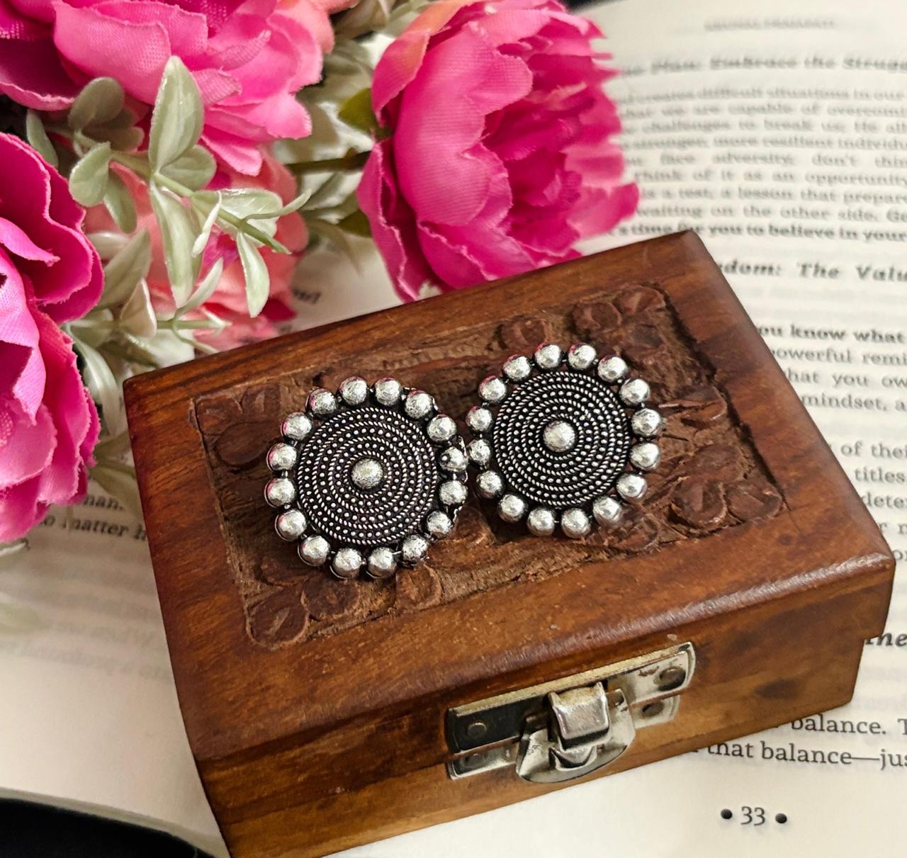 Elegant Oxidized Daily Wear Earrings with Intricate Design Perfect for Everyday Elegance