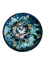 Artisanal Ocean Breeze Resin & Wood Pedestal Cake Stand for Dessert Presentation